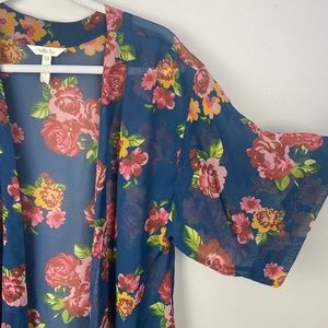 Matilda Jane Navy Floral Watch The Sunrise Kimono - Size XS/S